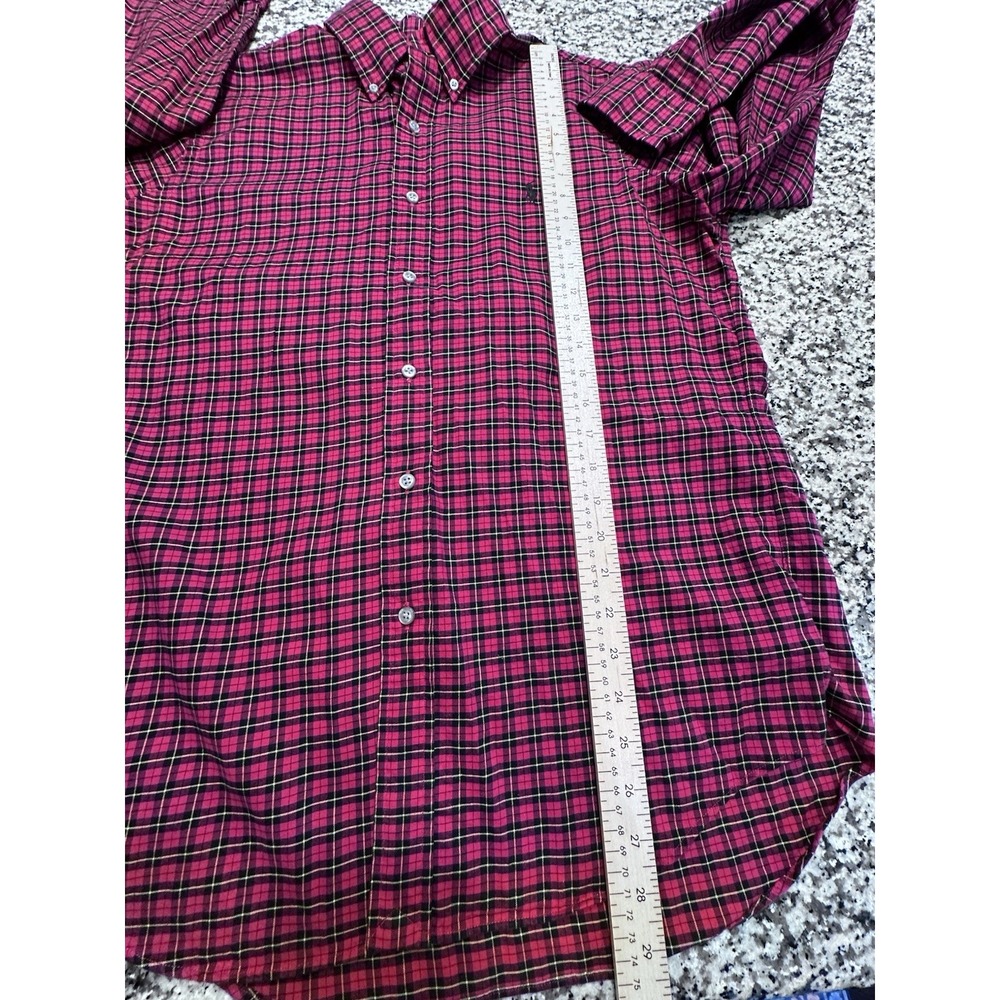 Ralph Lauren Shirt Mens Medium Red Blue Pony Button Down Long Sleeve Preppy - Picture 11 of 12